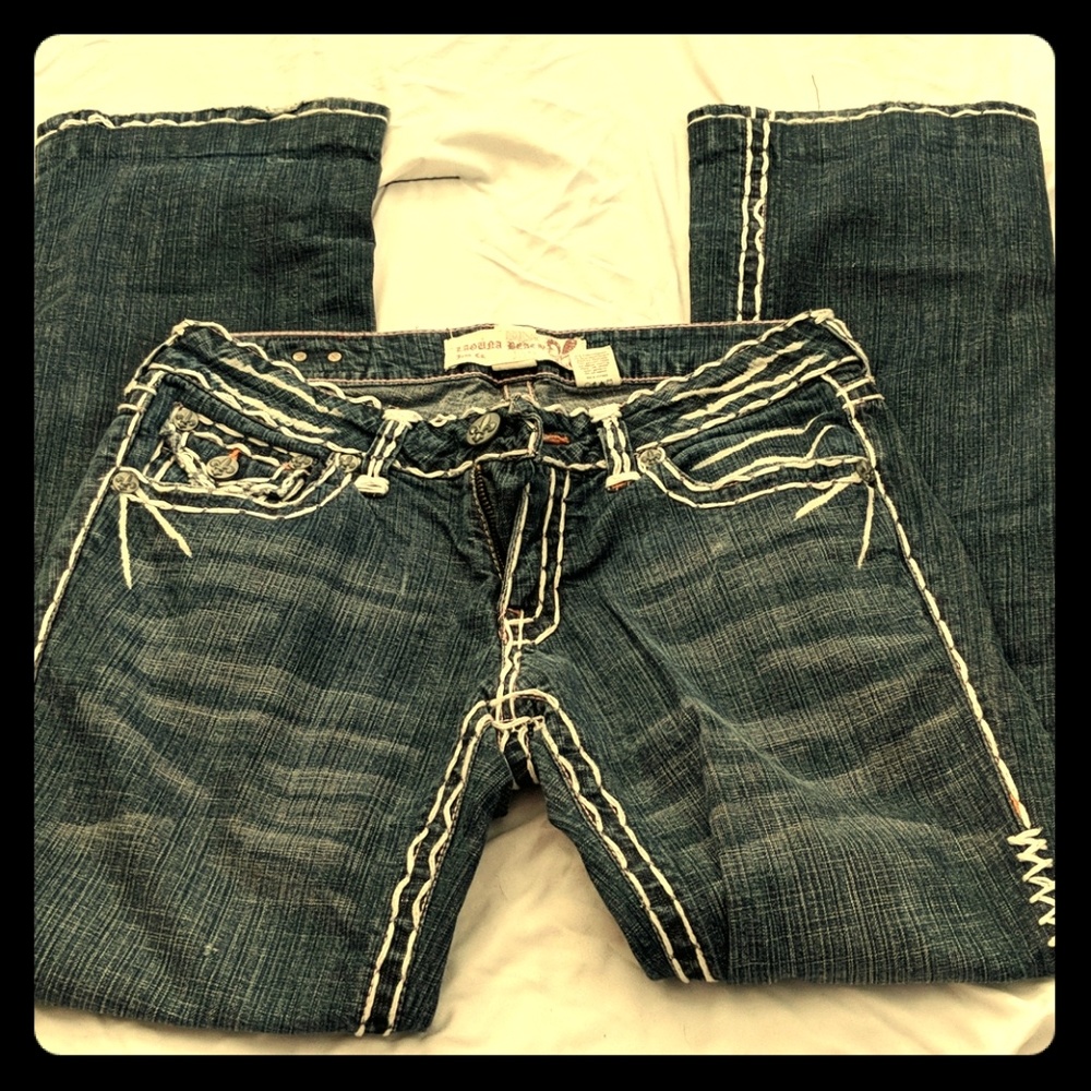 Womens White stiched jeans